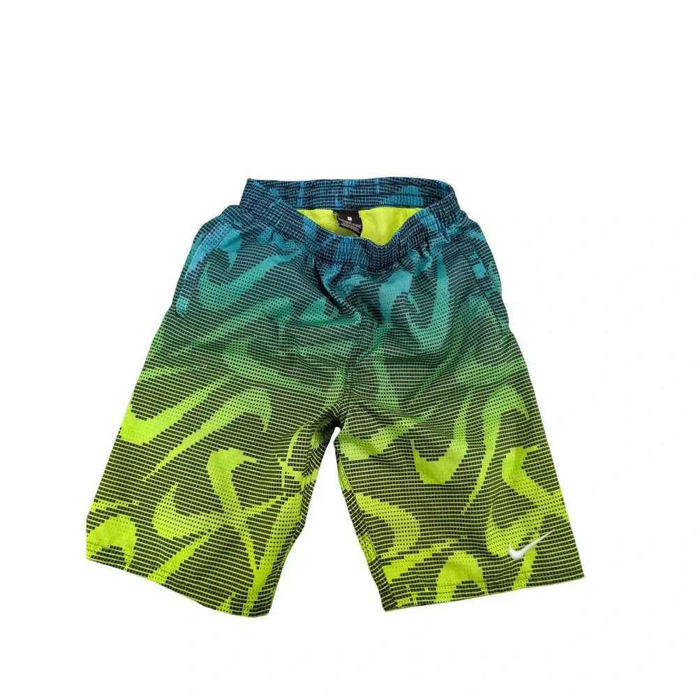 Nike Polyester Blue Swim Trunks Board Shorts Boys Size L 12-13 Years 147-158cm